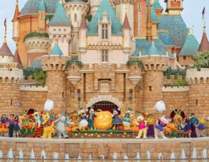 the cast of the Hong Kong Disneyland halloweentime show at the magic castle