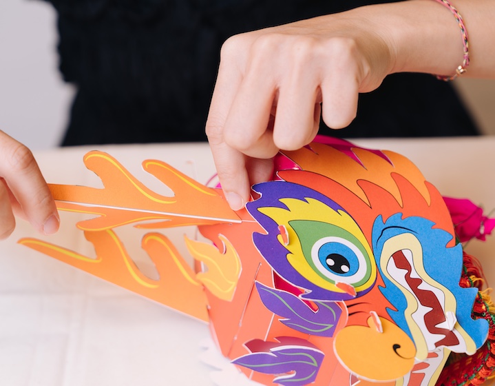 a paper dragon craft activity at Tai Hang in Hong Kong