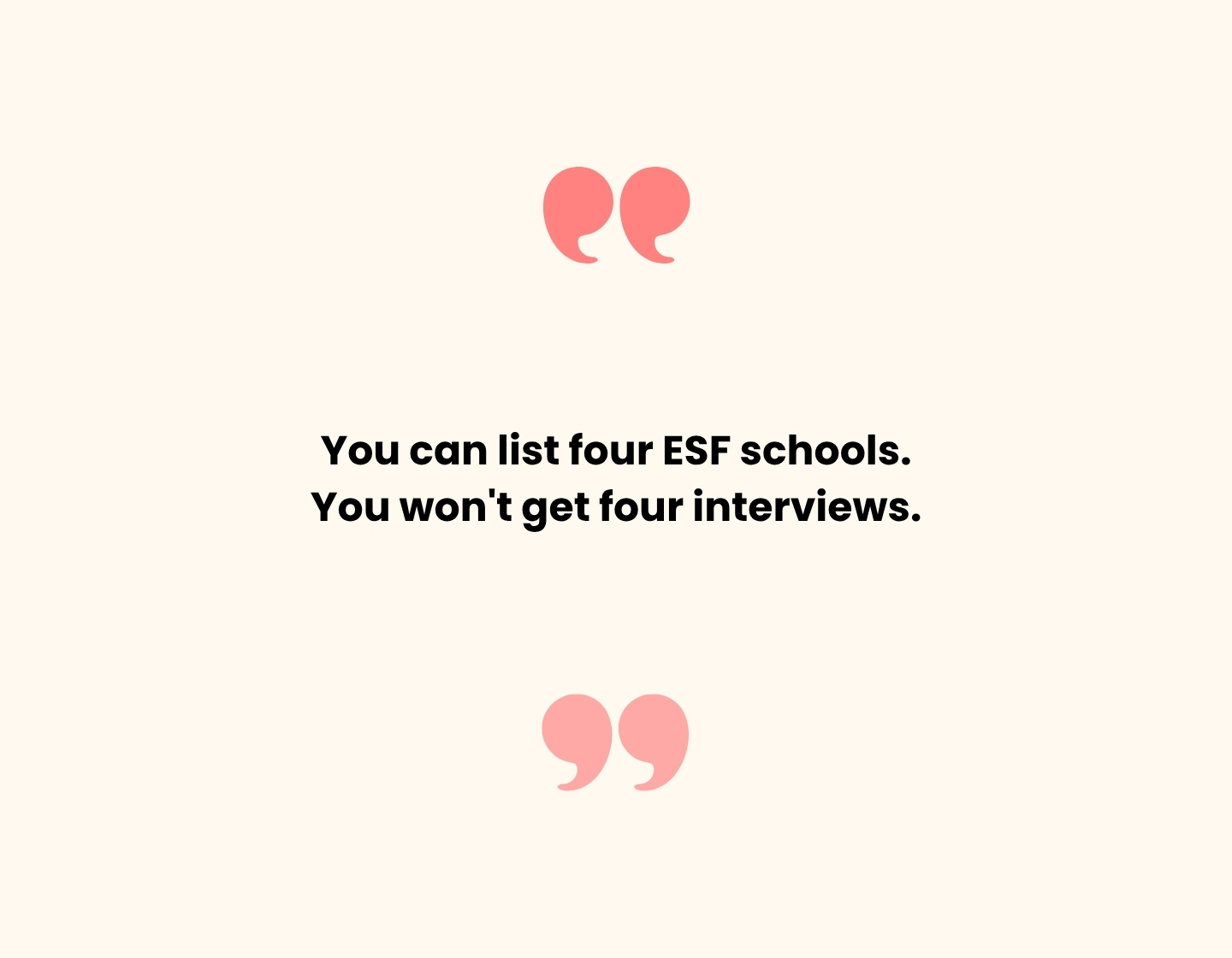 esf applications graphic "you can list four esf schools. You won't get four interviews"