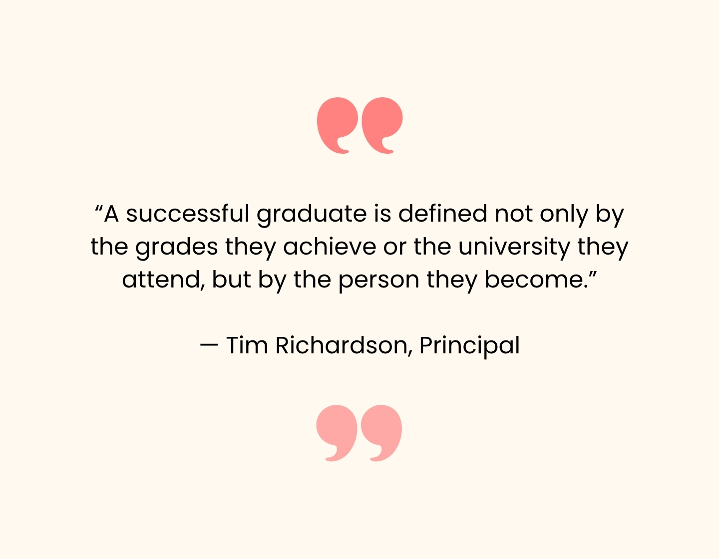 quote graphic from Tim Richardson, Principal of NAIS Hong Kong