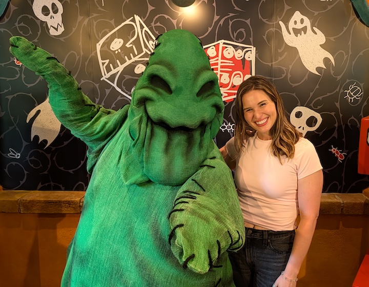 Oogie Boogie and guest at Hong Kong DisneyLand Park