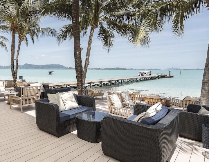 beachfront dining area at Barcelo Coconut Island Phuket all inclusive resort