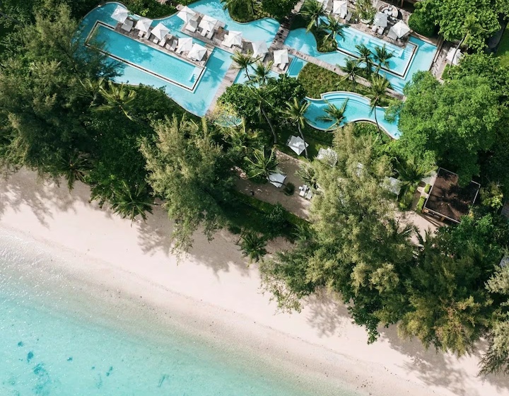 aerial view of Rosewood Phuket luxury resort Thailand
