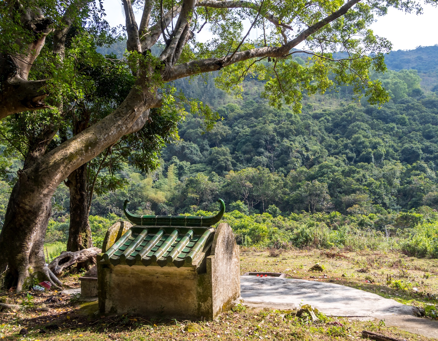 a hilltop grave in a Hong Kong country park