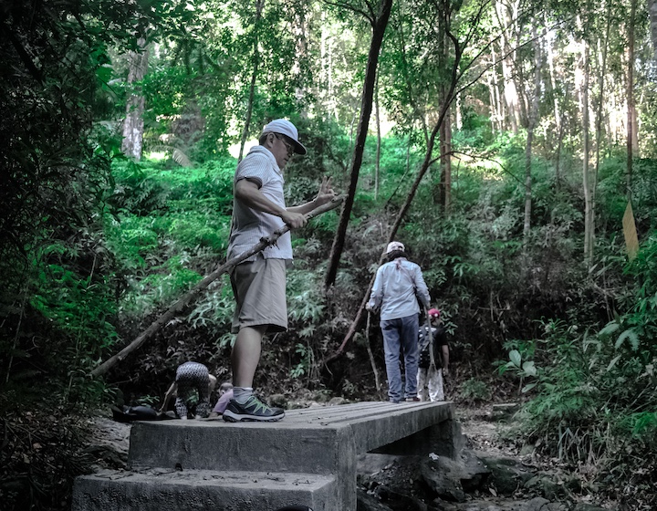a family hike through the country park in Hong Kong during the Chung Yeung festival