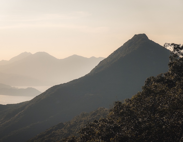 landscape image of a tall Hong Kong mountain
