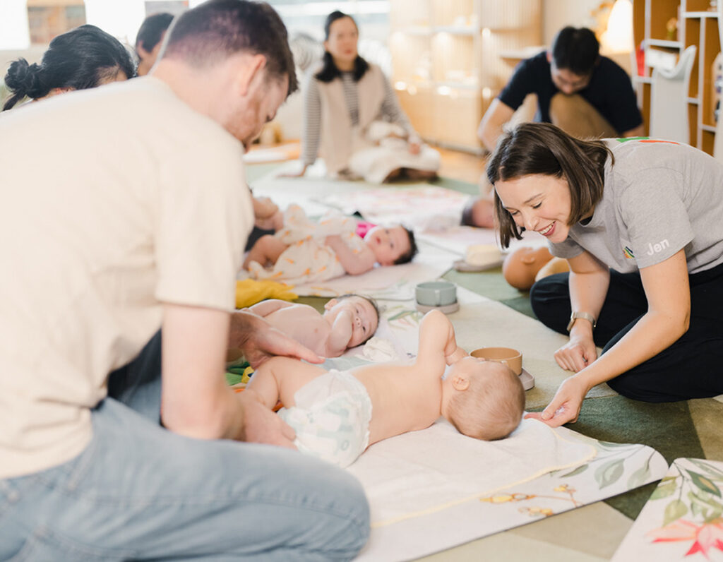 Class with babies, parents and teachers at Little in Hong Kong