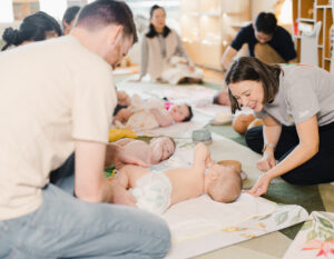Class with babies, parents and teachers at Little in Hong Kong