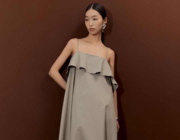 Clay-coloured solid maternity dress from Love, Bonito in Hong Kong, where to buy comfortable maternity clothes in HK
