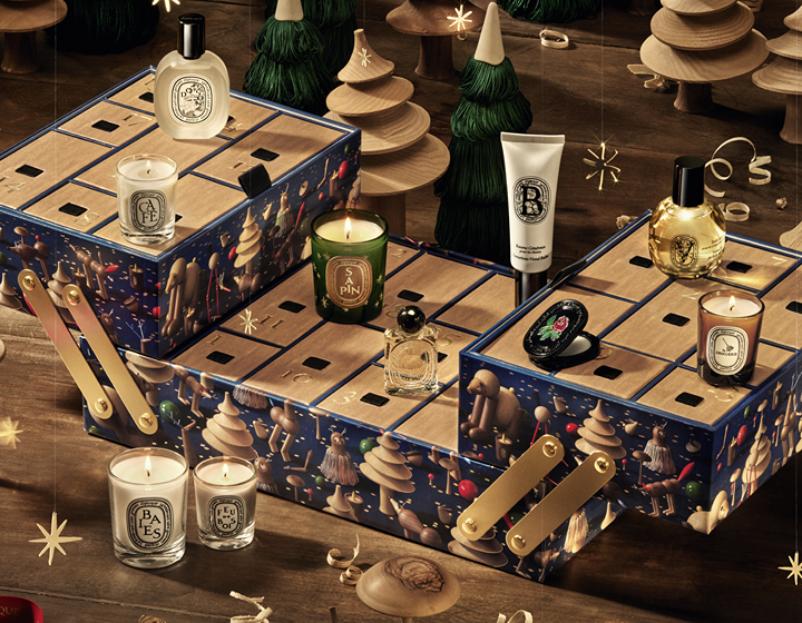 Diptyque's luxury advent calendar with 25 presents of candles, fragrances and homeweare objects, available in Hong Kong 2026