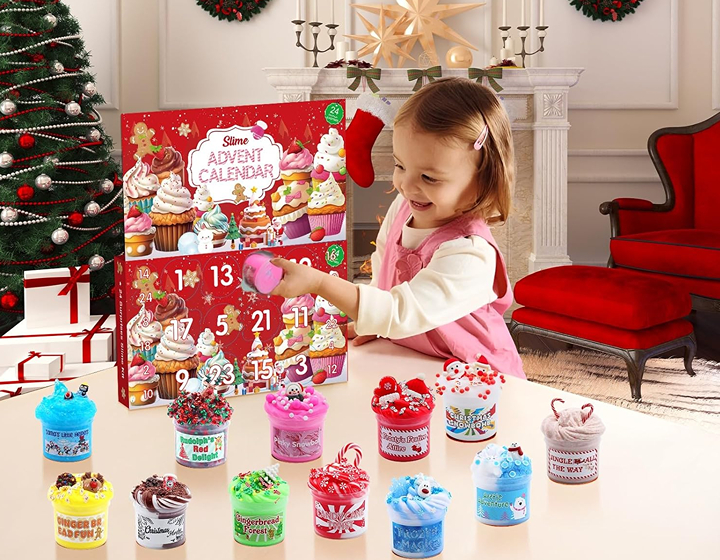 Child playing with a Slime Advent Calendar in 2026, delivering to Hong Kong 