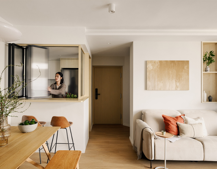 a lounge and dining area styled by Hong Kong interior design company Apartmentary 